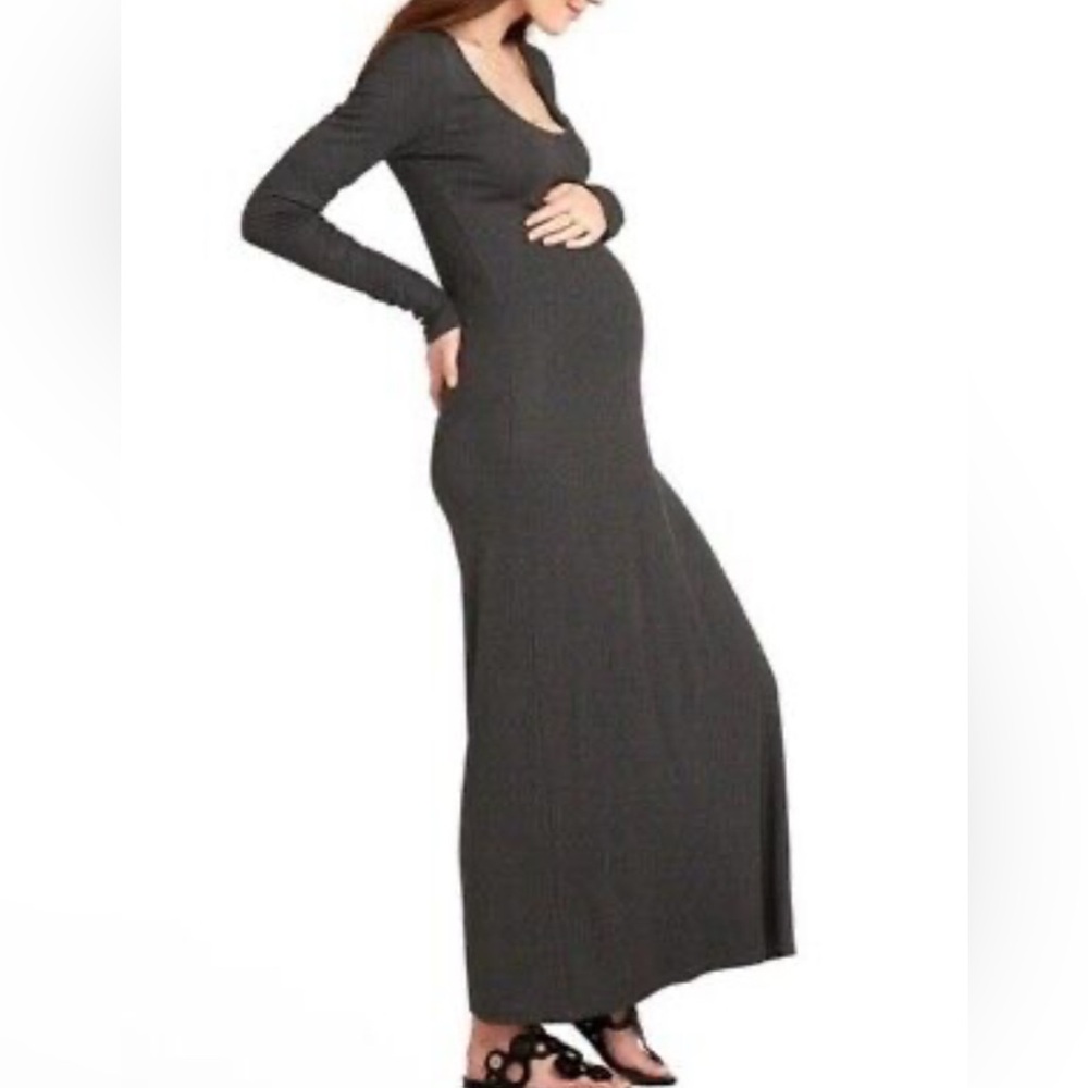 HATCH Elegant Black ribbed Maternity Dress